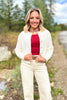 SSYS Lizzy Cable Knit Cardigan In Ivory