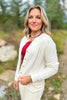 SSYS Lizzy Cable Knit Cardigan In Ivory