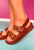 Tan Double Buckle Heel Strap Sandals *FINAL SALE*