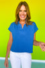 SSYS Cropped Everyday Top In Diamond Quilted Blue