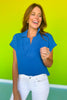 SSYS Cropped Everyday Top In Diamond Quilted Blue