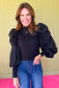 Black Mock Neck Puff Sleeve Top *FINAL SALE*