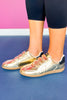 Vintage Havana Gold Metallic Strap Logo Sneakers