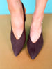 Chocolate Sling Back Pointed Toe Pump