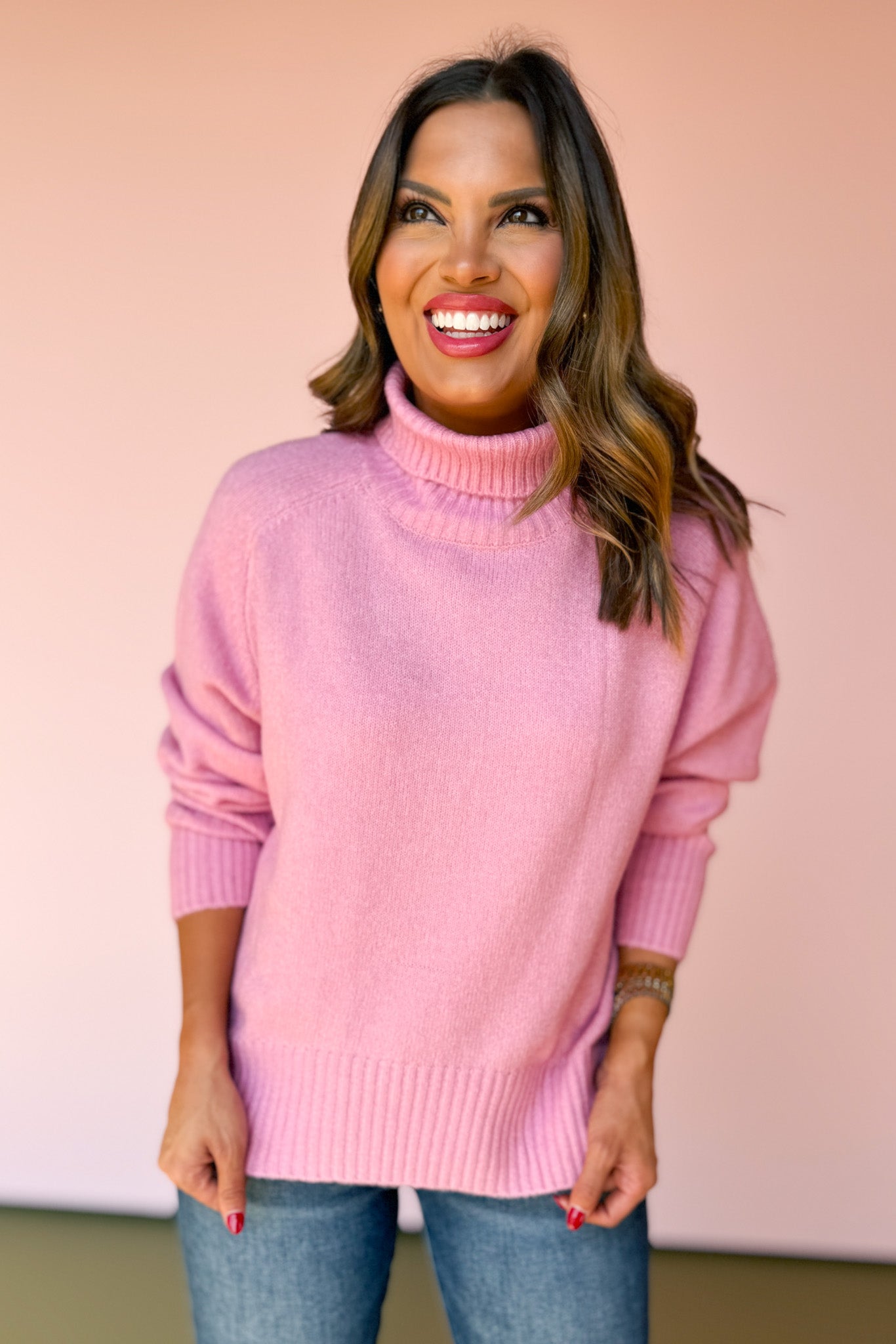 Pink Turtleneck Long Sleeve Sweater *FINAL SALE*