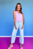 SSYS Signature Double Lined Sleeveless V Neck Tank Top In Lilac