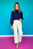 SSYS Merritt Mock Neck Sweater In Navy