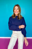 SSYS Merritt Mock Neck Sweater In Navy