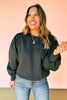 Black Crew Neck Long Balloon Sleeve Sweatshirt *FINAL SALE*