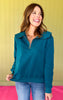 SSYS The Lucy Scallop Pullover In Teal *FINAL SALE*