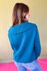 SSYS The Lucy Scallop Pullover In Teal *FINAL SALE*