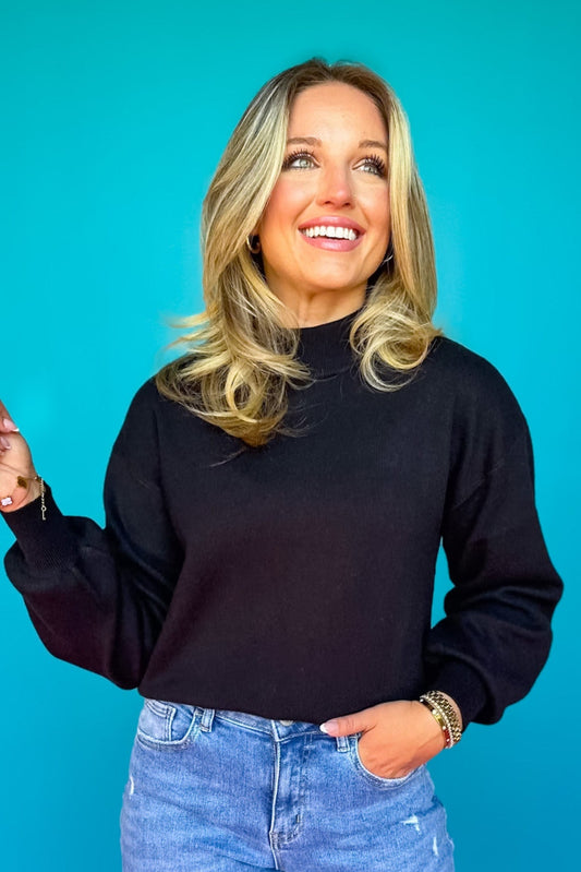 SSYS Merritt Mock Neck Sweater In Black