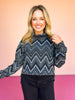 SSYS Ava Zipper Quilted Pullover In Black Zig Zag *FINAL SALE*