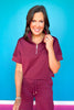 SSYS Quarter Zip Scuba Short Sleeve Top In Mulberry