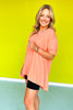 Coral Drop Shoulder Raw Edge Detail Top *FINAL SALE*
