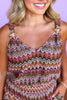 SSYS Delilah Crochet Romper In Brown Zigzag *FINAL SALE*