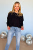 black knit crew neck drop shoulder sweater, easy to wear, must have for fall, pair with denim, mom style, cozy and comfortable, shop style your senses by mallory fitzsimmons. 