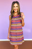SSYS Gianna Crochet Shift Dress In Rust Waves *FINAL SALE*