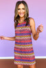SSYS Gianna Crochet Shift Dress In Rust Waves *FINAL SALE*