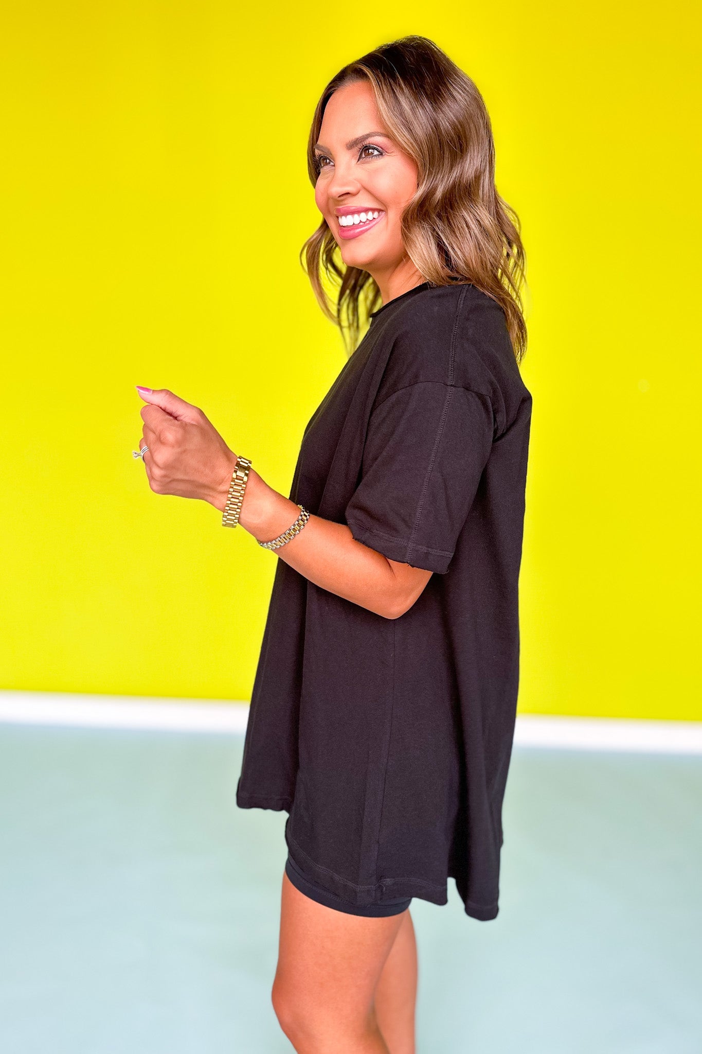 Black Drop Shoulder Raw Edge Detail Top *FINAL SALE*