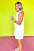 Ecru Denim Collared Sleeveless Multi Bow Detail Dress