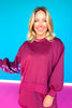 SSYS Crew Neck Printed Panel Scuba Sweatshirt In Maroon Floral