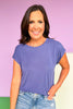 Indigo Dolman Short Sleeve Curved Hem Top *FINAL SALE*