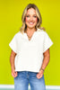 SSYS Cropped Everyday Top In Diamond Quilted Ivory