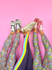 SSYS Pink Aqua Lime Inset Stripe Purple Leggings