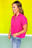 SSYS Cropped Everyday Top In Diamond Quilted Magenta
