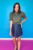 SSYS Dahlia Smocked Top In Olive