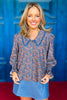 SSYS Gemma Peter Pan Collared Long Sleeve Blue Floral Top *FINAL SALE*