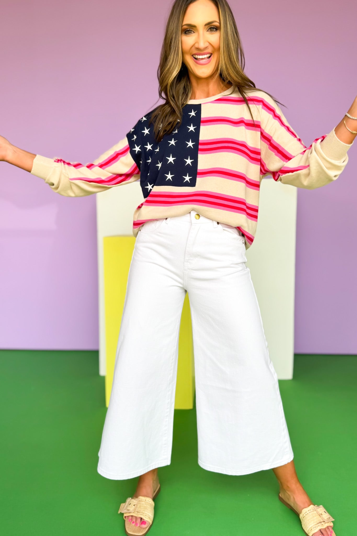 American Flag Crew Neck Sweatshirt