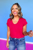 SSYS Signature Double Lined U Neck Air Tee Shirt In Cherry
