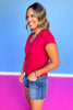 SSYS Signature Double Lined U Neck Air Tee Shirt In Cherry