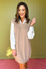 Taupe Cable Knit Twofer Shirt Dress *FINAL SALE*