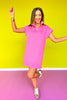 SSYS Pleated Hem Taylor Air 3/4 Zip Dress In Pink