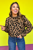 Brown Animal Print Mock Neck Long Sleeve Sweater *FINAL SALE*