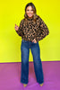 Brown Animal Print Mock Neck Long Sleeve Sweater *FINAL SALE*