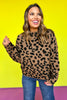 Brown Animal Print Mock Neck Long Sleeve Sweater *FINAL SALE*