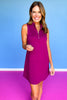 SSYS Zoey Ruffle Collar Zip Air Dress In Magenta