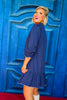 SSYS Phoebe Dress In Navy With Light Blue Trim