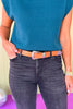 Camel Western Detail Buckle Belt
