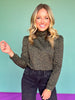 SSYS Chandler Mock Neck Long Sleeve Top In Hunter Animal