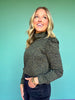 SSYS Chandler Mock Neck Long Sleeve Top In Hunter Animal
