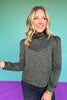 SSYS Chandler Mock Neck Long Sleeve Top In Hunter Animal