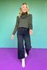 Vervet Black High Rise Raw Hem Crop Wide Jeans