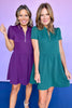 SSYS Lainey Lattice Everyday Puff Sleeve Drop Waist Dress In Plum
