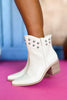 Beige Studded Collar Booties *FINAL SALE*