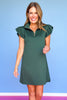 SSYS Reese Flutter Sleeve Air Dress In Hunter